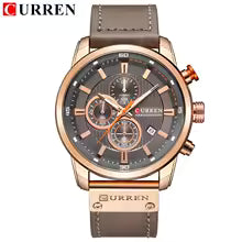 CURREN Luxury Chronograph Men's Watch with High Quality Leather Band